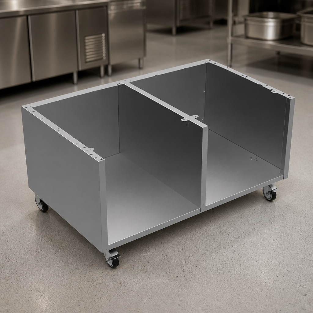 Stainless Steel Commercial Stand with Castors for 1200mm Countertop