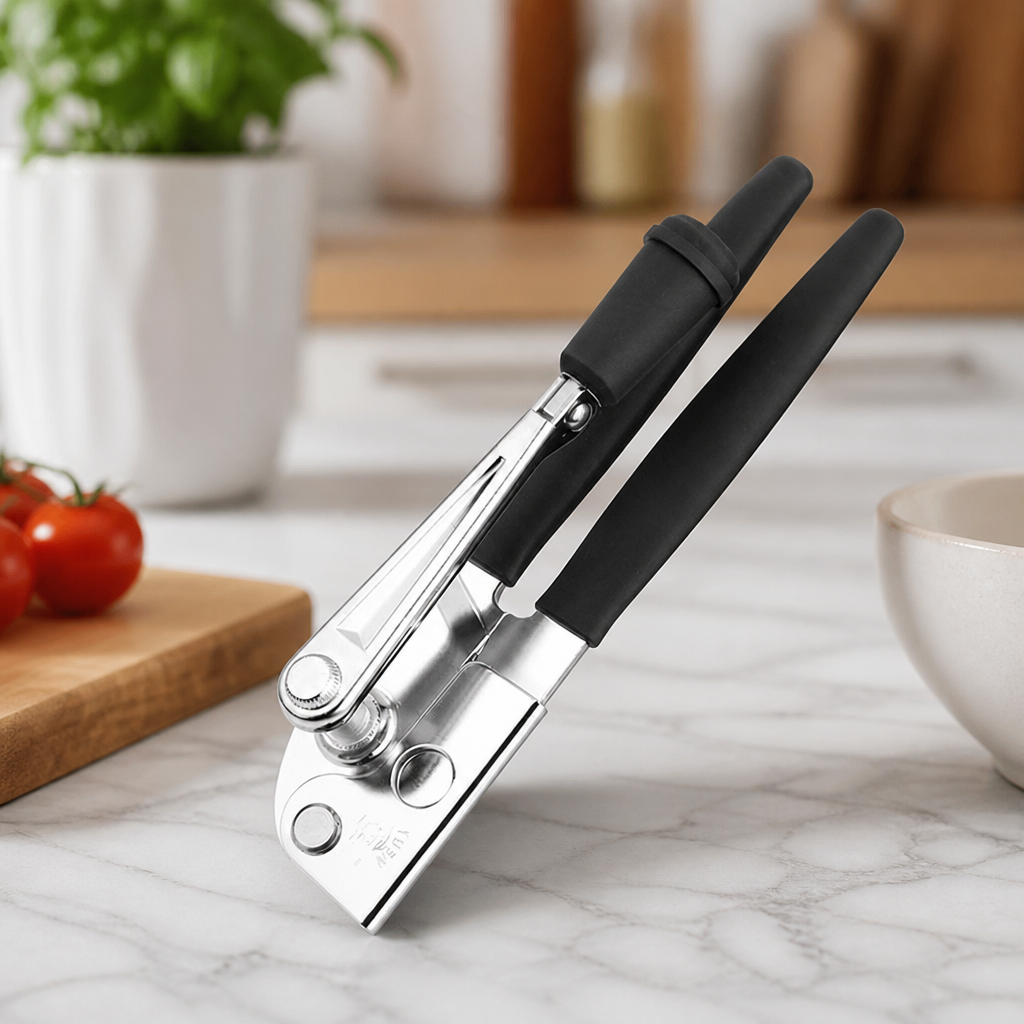 Handheld Can Opener with Rubber Grips for Easy Use