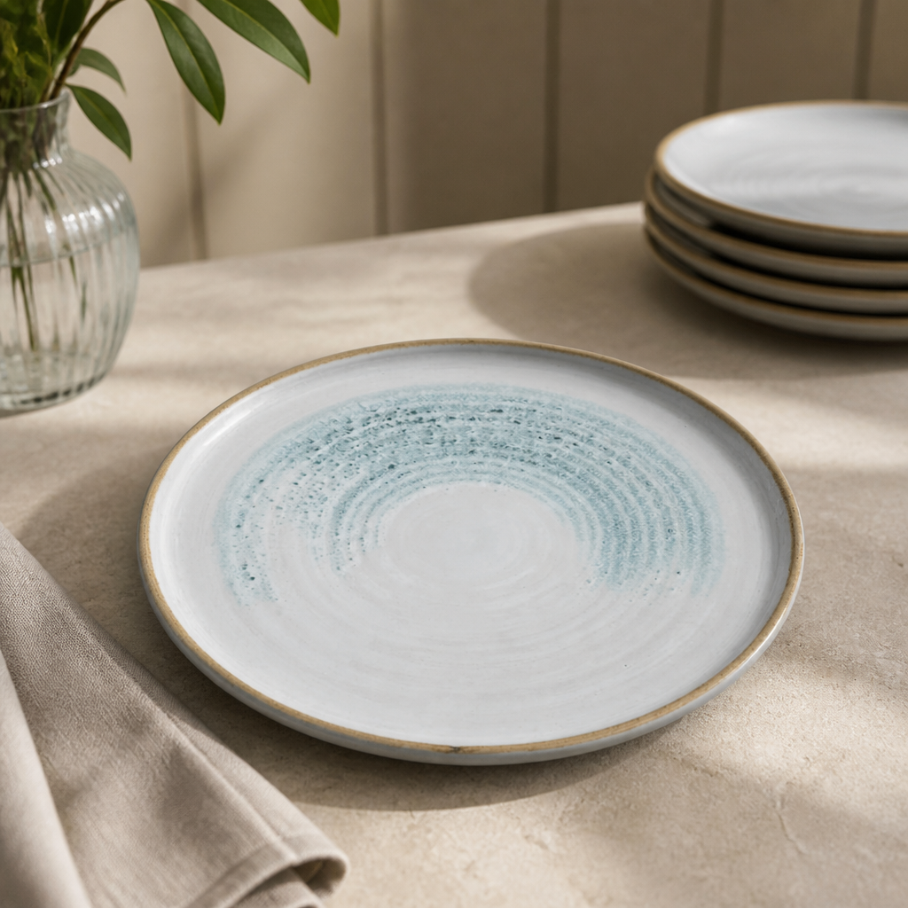 Commercial Aquamarine Walled Plates 220mm - 6 Pack