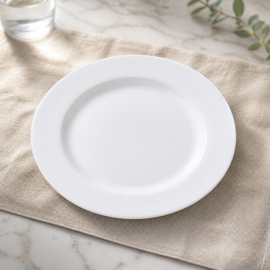 Commercial Opal Glass Plates 240mm - 24 Pack