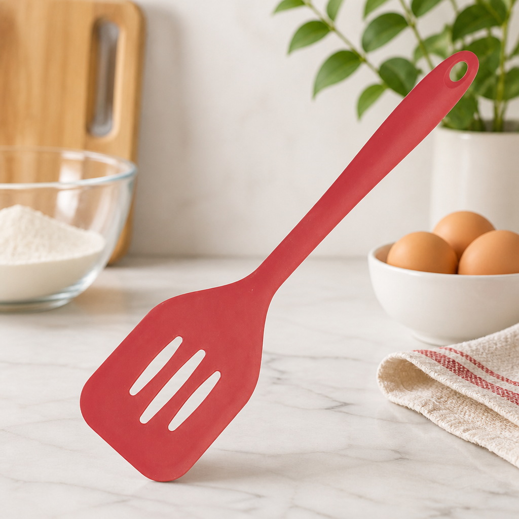 Commercial Silicone Flexible Slotted Spatula 31cm Heat Resistant