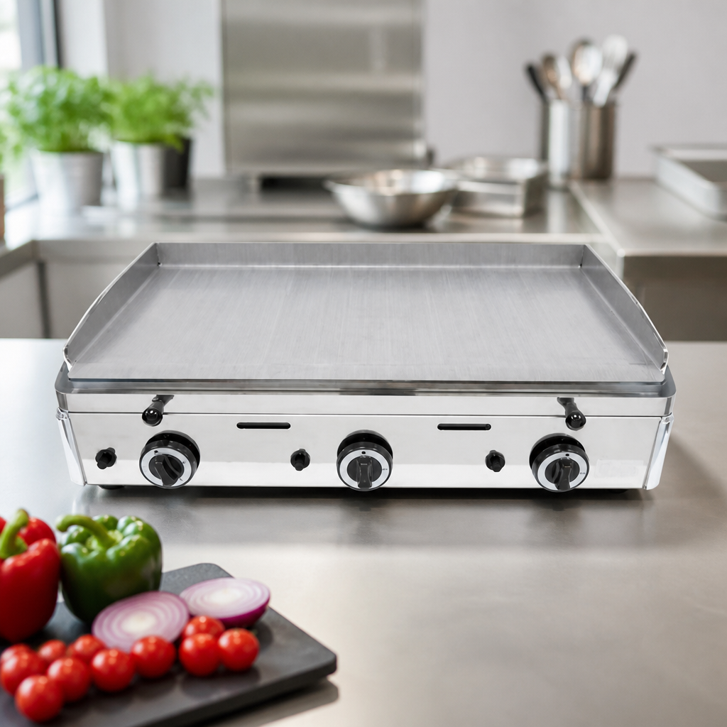 Commercial LPG Gas Griddle 783 x 295mm Stainless Steel 8.25kW