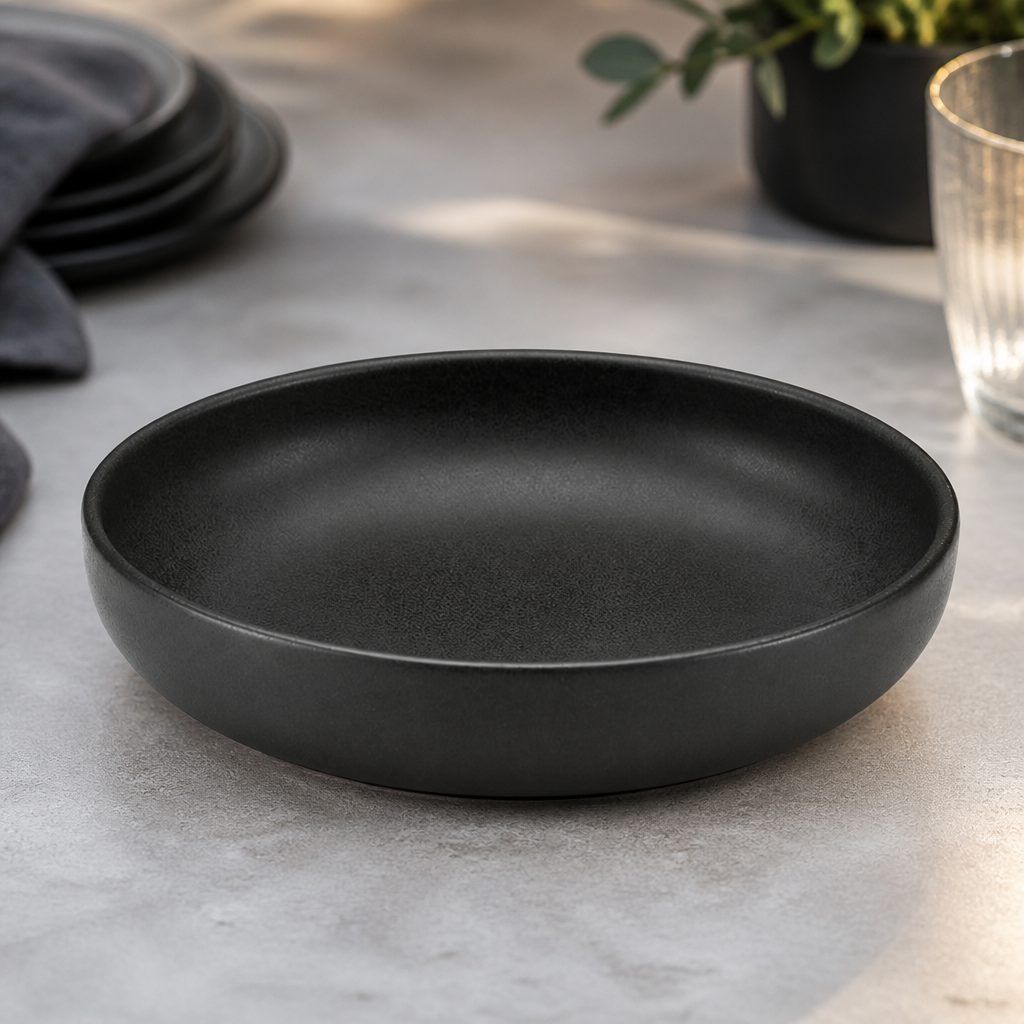 Commercial Black Bowls 220mm - 6 Pack Elegant Tableware