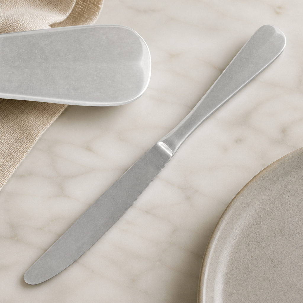Commercial Stonewashed Dessert Knives 12 Pack 220mm Silver