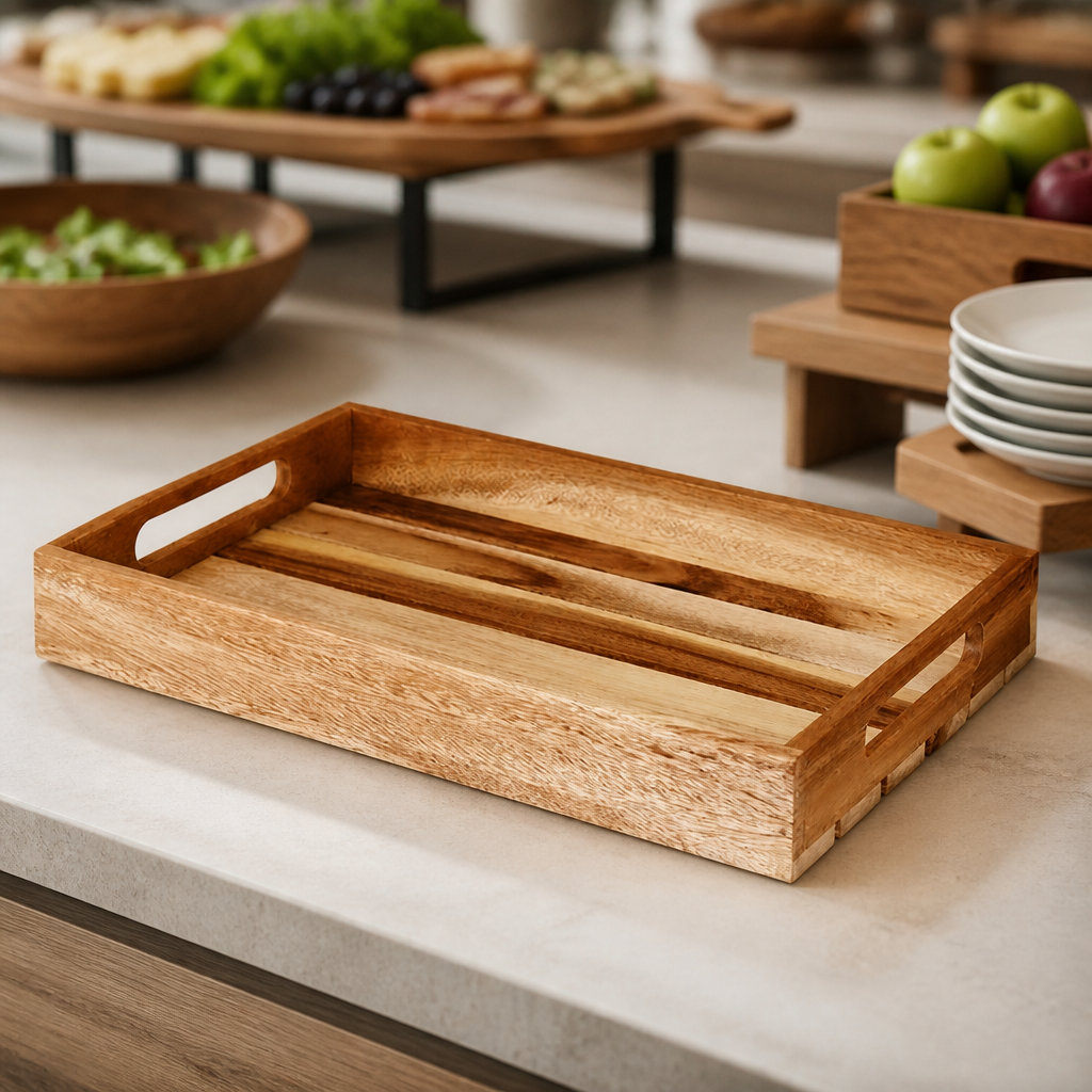 Commercial Wooden Crate 380 x 240 x 48mm Rustic Display