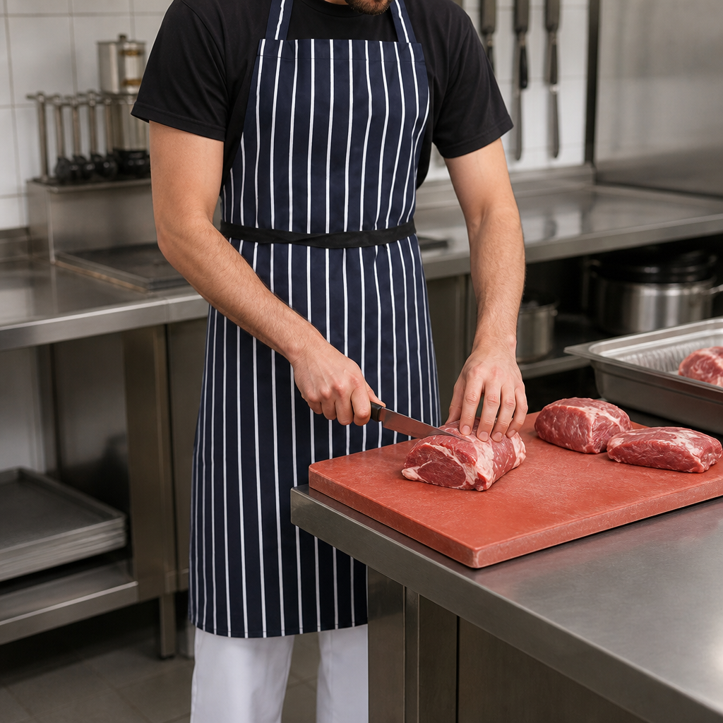 Commercial Striped Butcher Apron 710mm x 960mm Adjustable Fit
