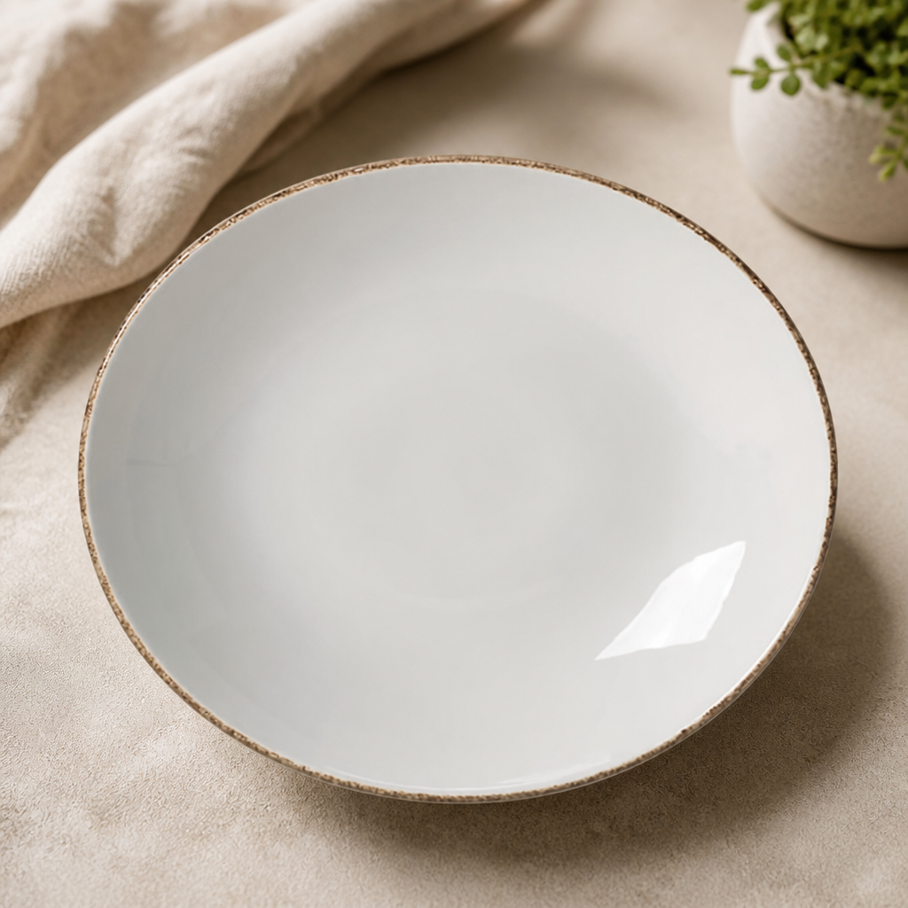 Commercial Brown Dapple Coupe Plates 203mm - 24 Pack