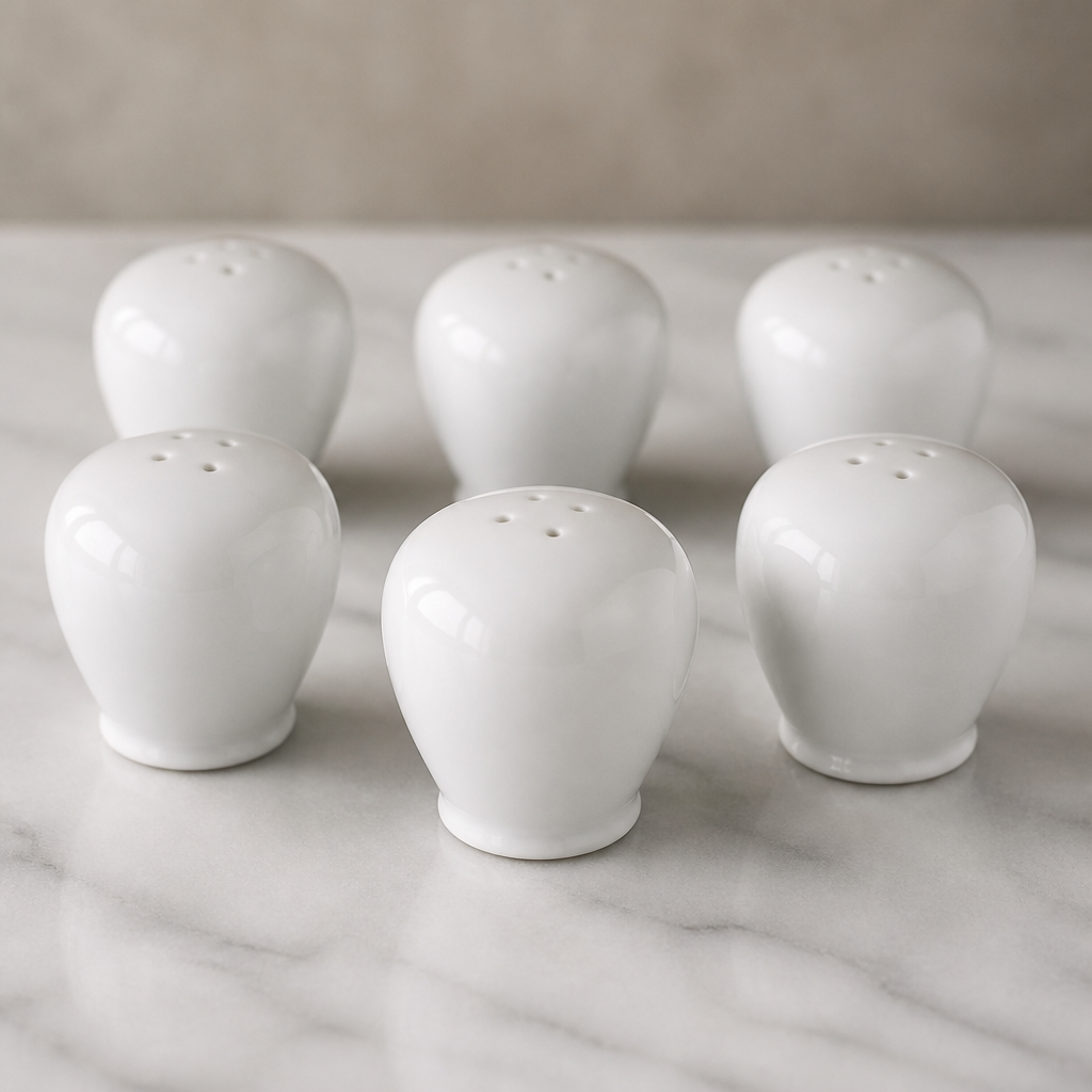 Commercial Fine China Pepper Shakers Set of 6 for Catering