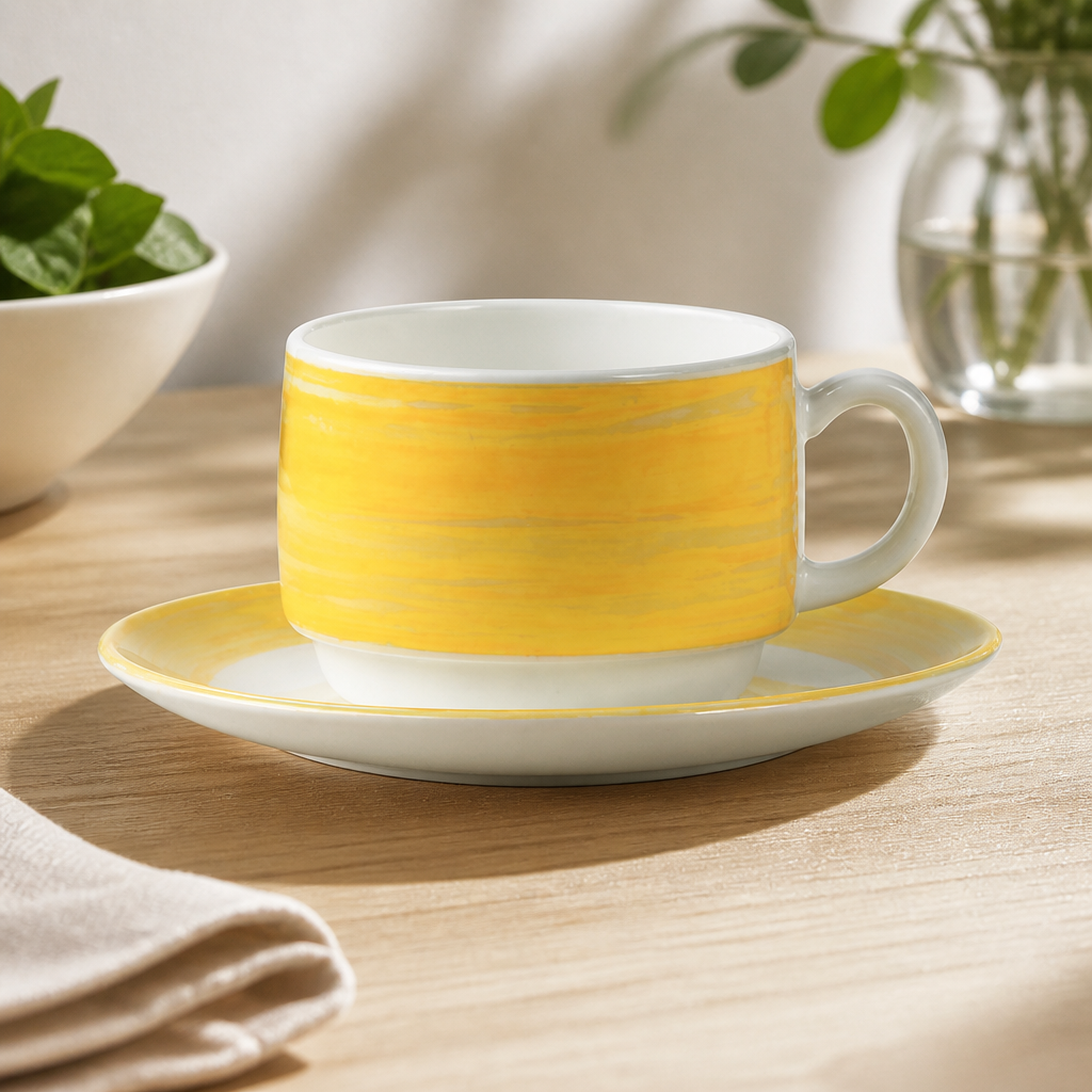 Brush Saucers Yellow 140mm (48 Pack)