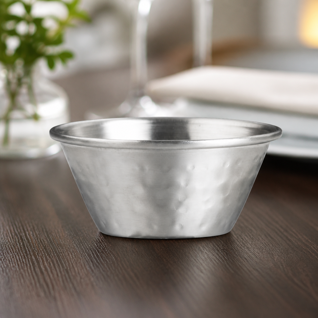 Commercial Stainless Steel Hammered Ramekins 50ml - 48 Pack