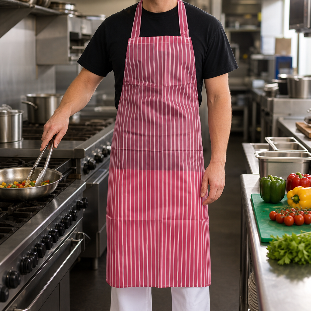 Commercial Water Resistant Bib Apron Red/ 710x1016mm