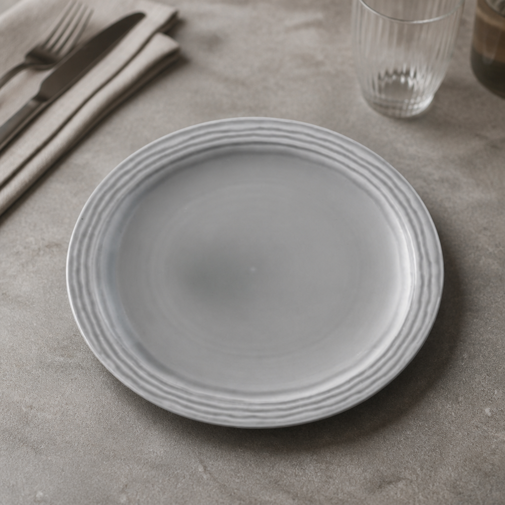 Commercial Grey Plates 229mm Diameter - 12 Pack