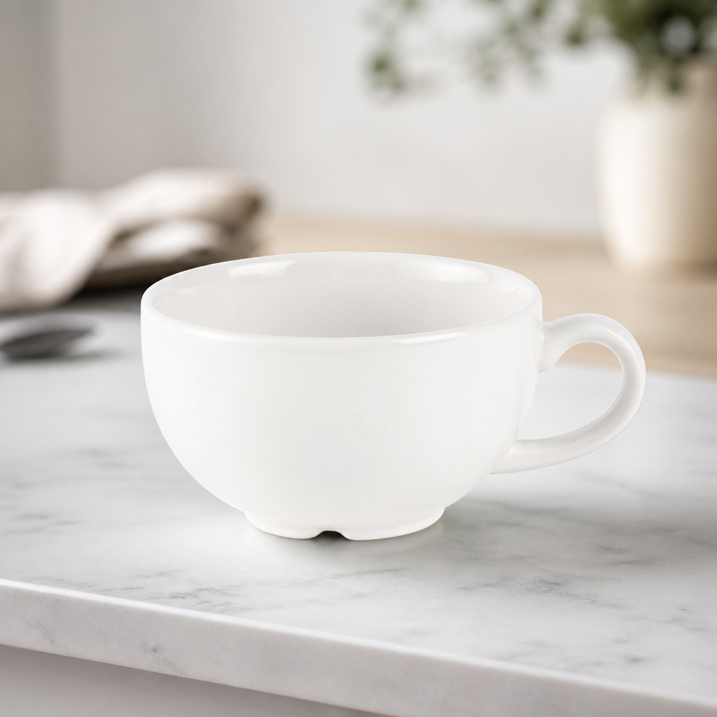 Commercial Cappuccino Cups 227ml Plain Whiteware 24 Pack