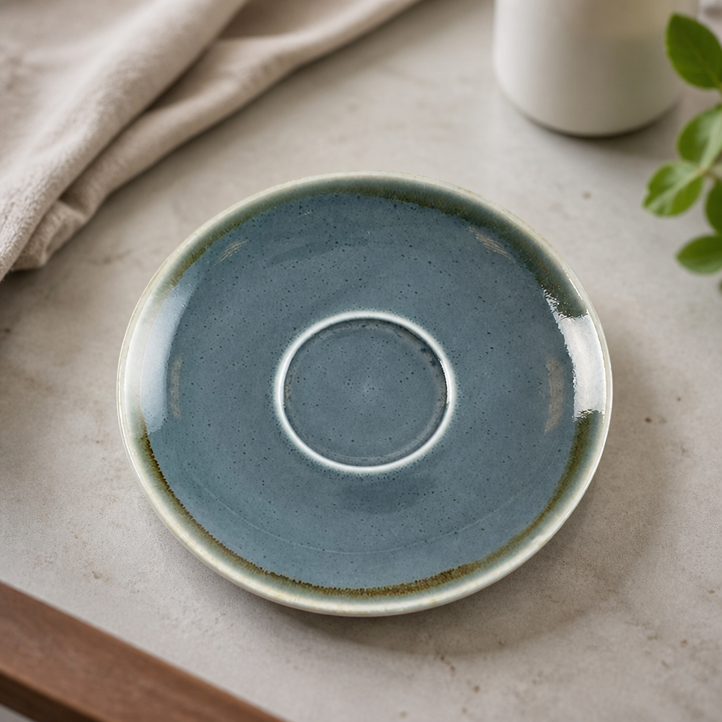 Commercial Porcelain Saucers 160mm Ocean Colour 6 Pack