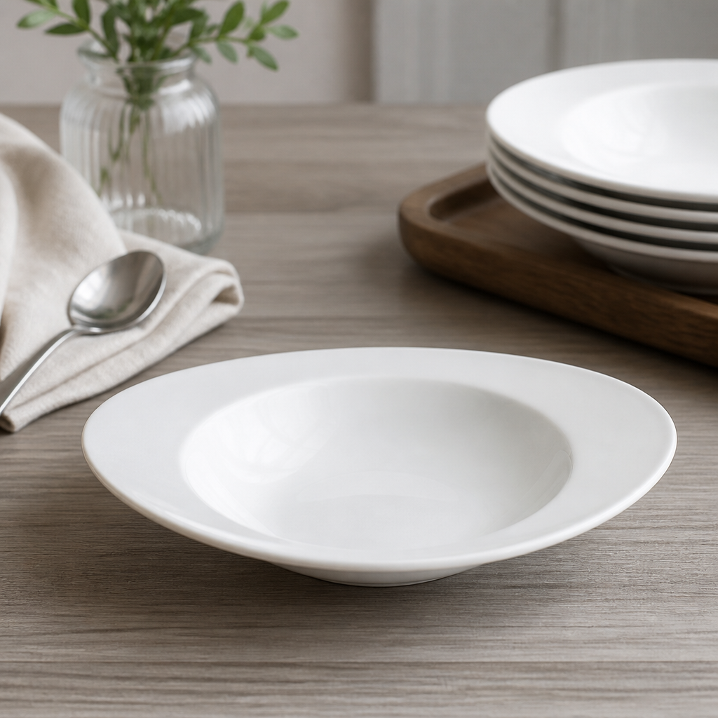 Commercial Oval Soup Plates 230mm Porcelain 12 Pack