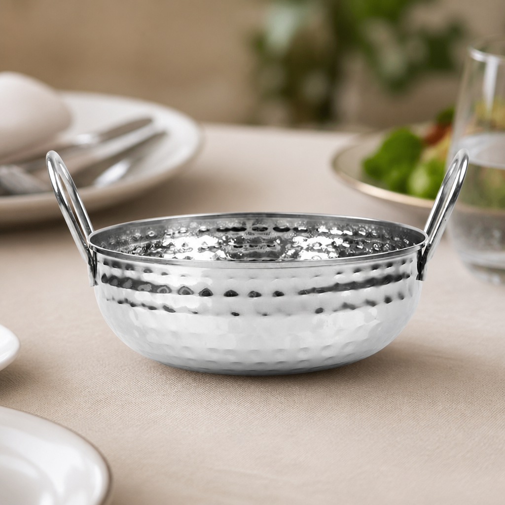 Presentation Hammered Kadai Dish Stainless Steel 170mm