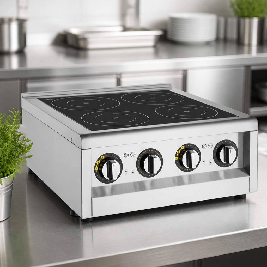 Commercial 4 Zone Induction Hob 2 x 3kW Countertop Appliance