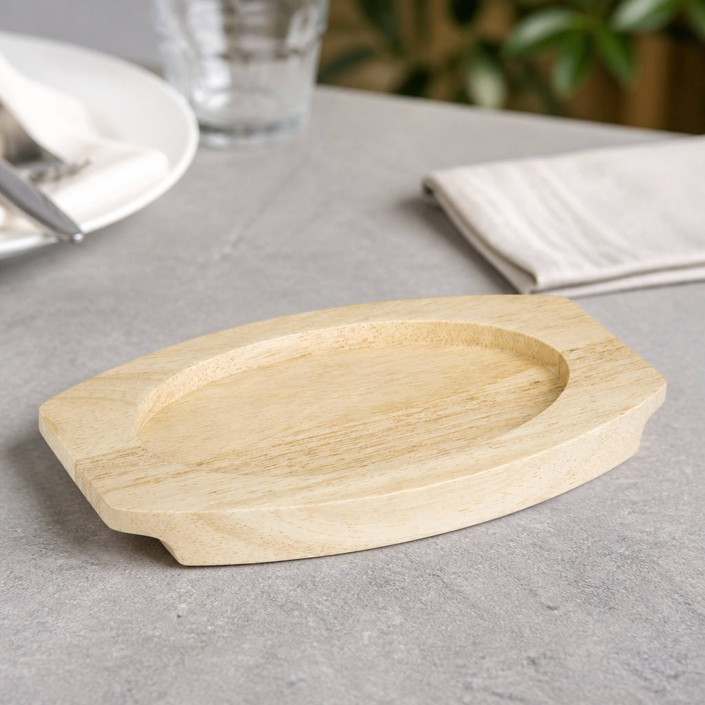Wooden Trivet Board for Commercial Cast Iron Dishes 210x120mm
