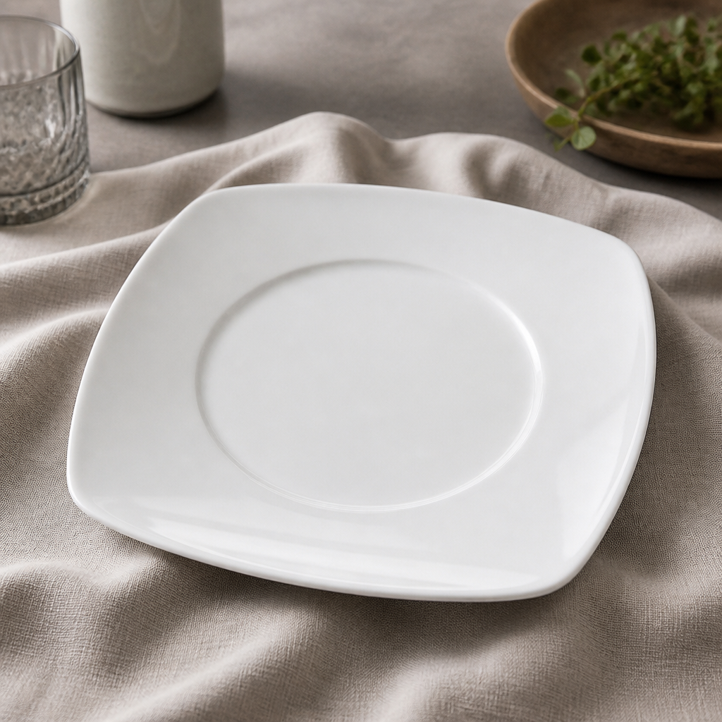 Commercial Large Square Plates 300mm Porcelain 6 Pack