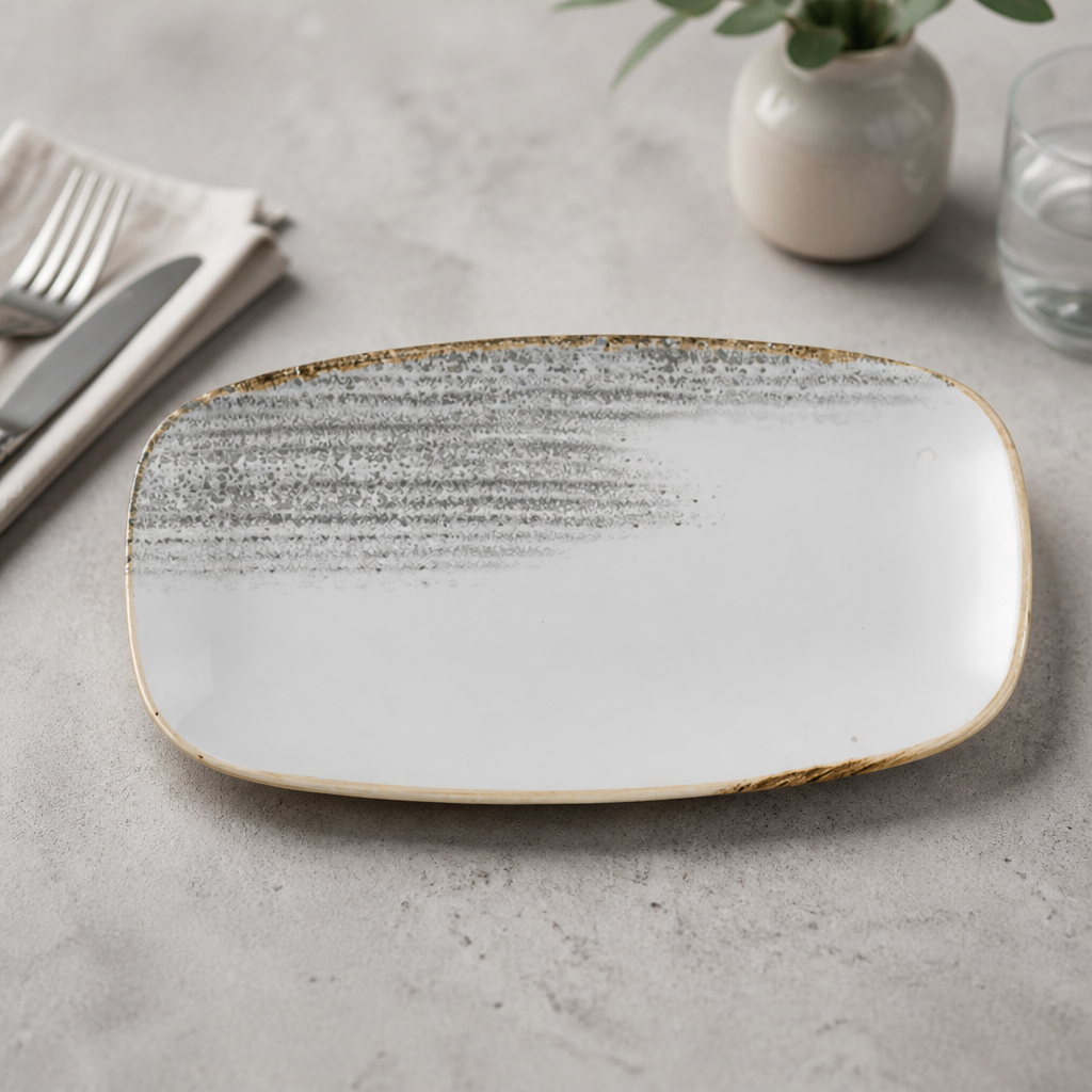 Commercial Oblong Plates 287x152mm Super Vitrified Ceramic 12 Pack
