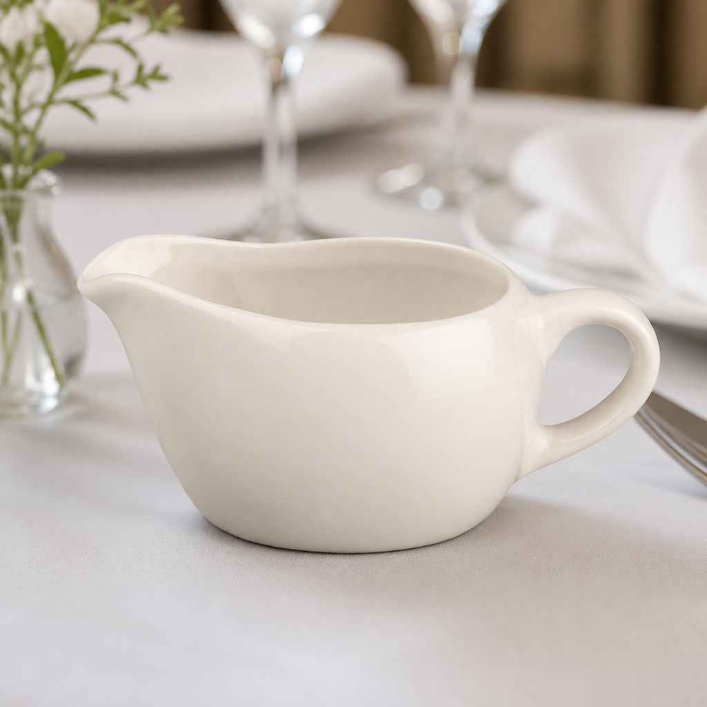 160ml Commercial Ivory Sauce Boat - Pack of 6