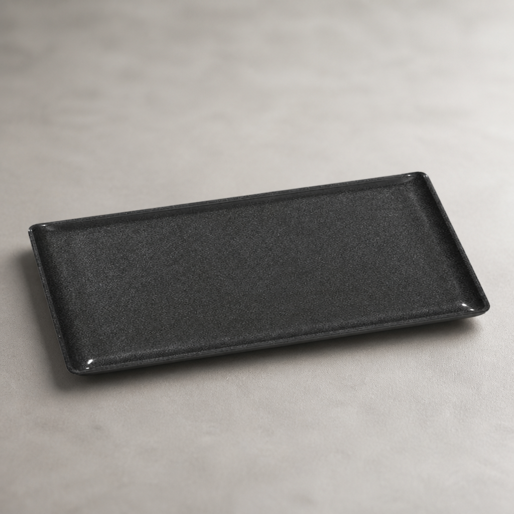 Commercial Melamine Trays 145x300mm Black Sparkle 6 Pack