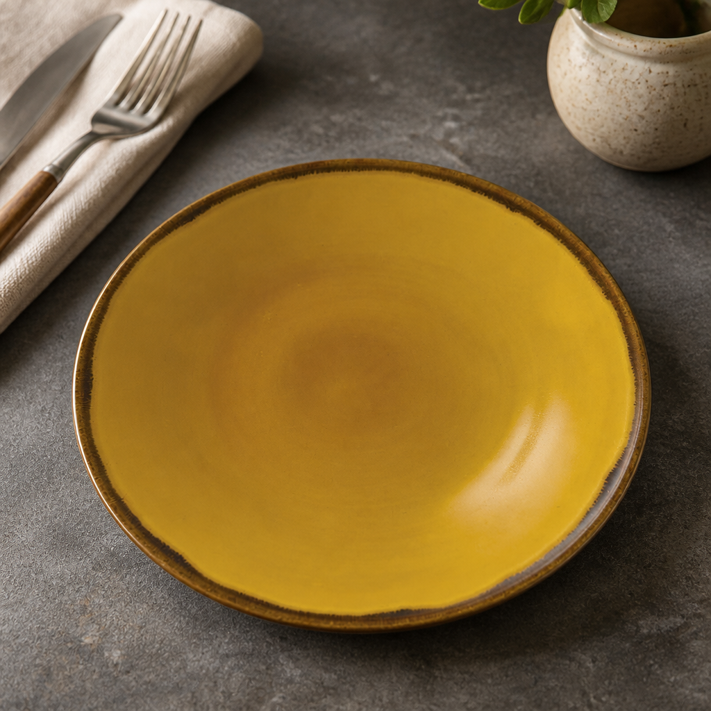 Commercial Coupe Plates 288mm Mustard 12 Pack