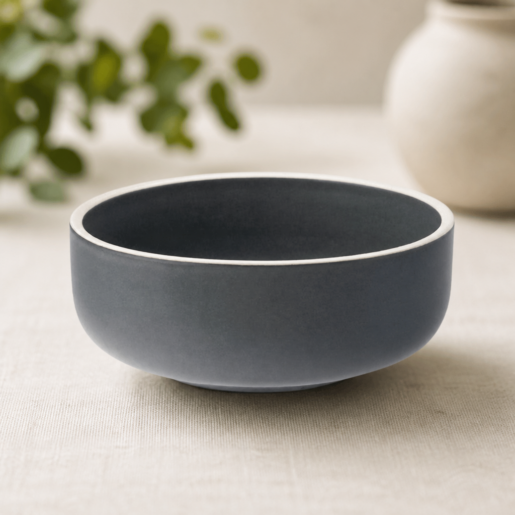 Commercial Vitrified Porcelain Bowls 145mm Charcoal 6 Pack
