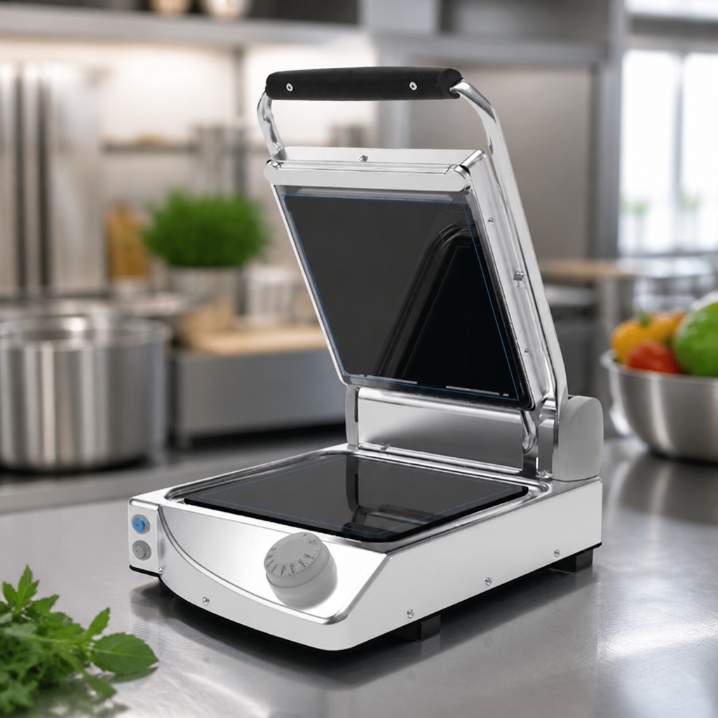 Single Smooth Contact Grill 40cm Commercial Panini Maker