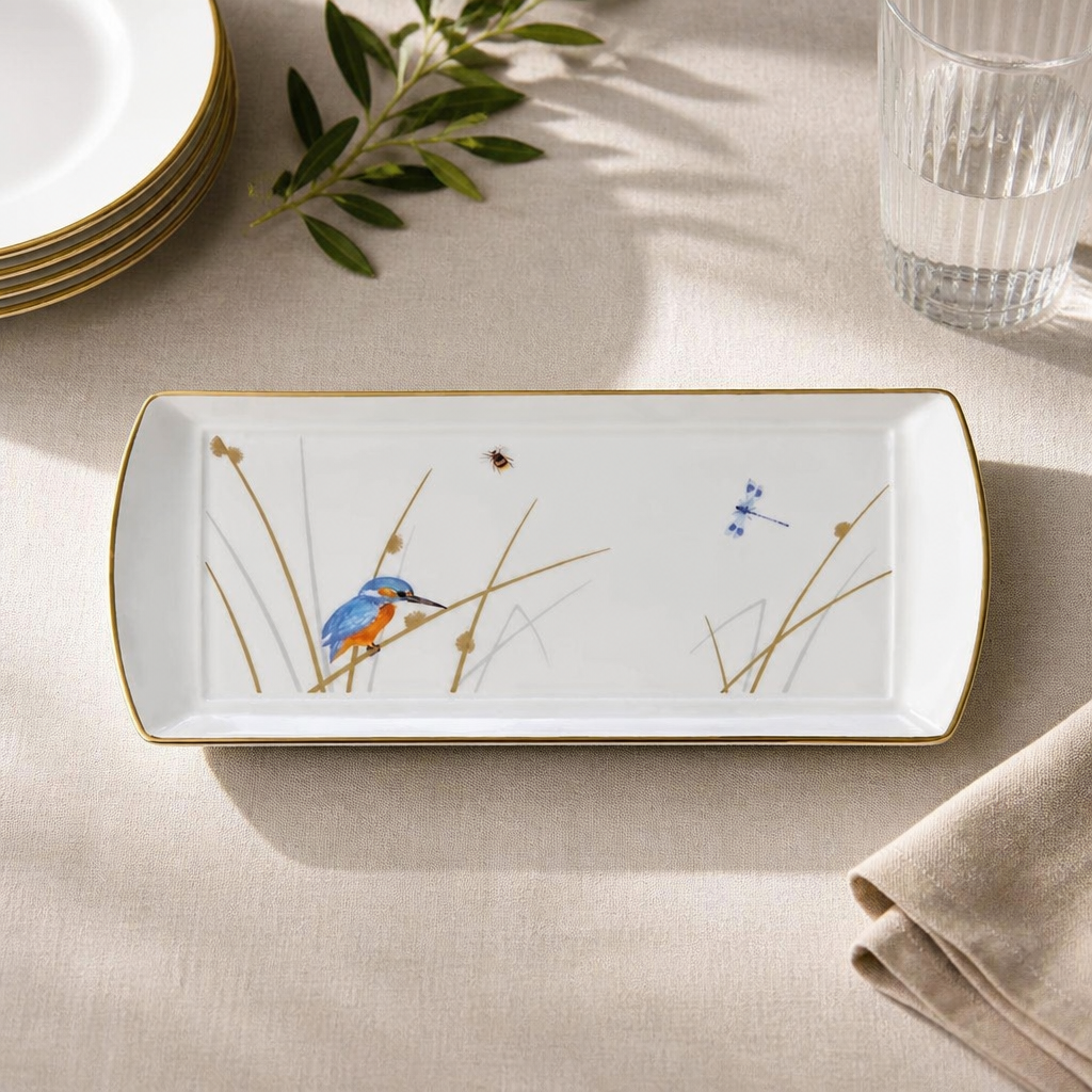Commercial Rectangular Bone China Trays 340x150mm 12 Pack