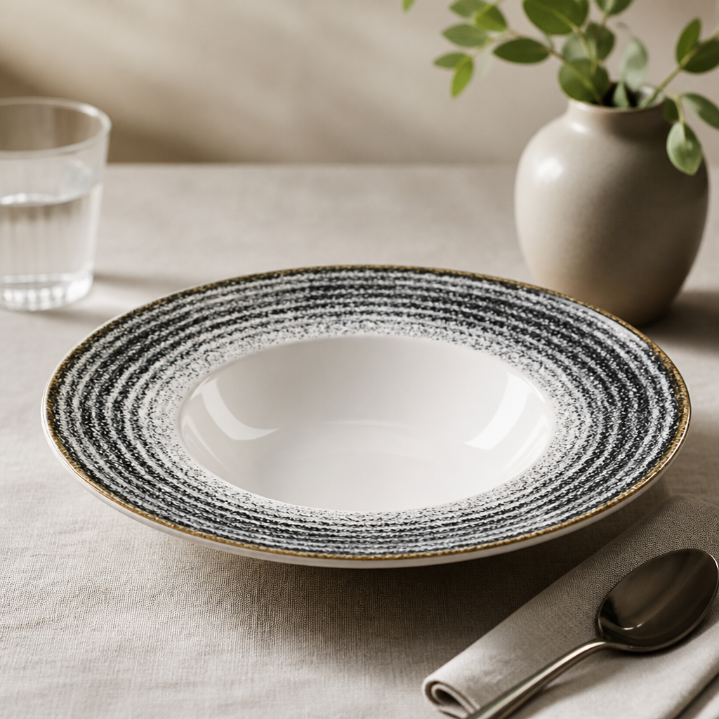 Commercial Wide Rim Bowls 280mm 468ml Charcoal Black 12 Pack
