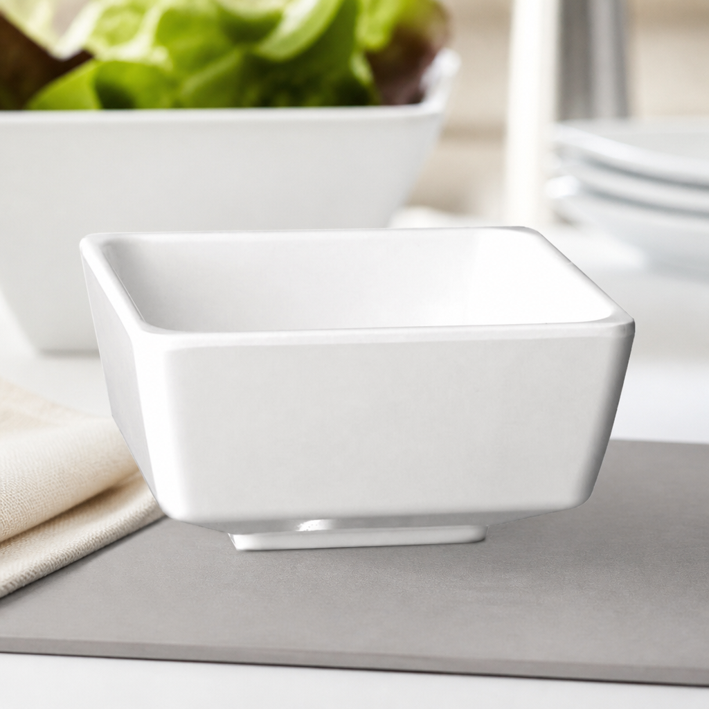 Commercial Melamine Square Bowl 90mm 30ml Capacity