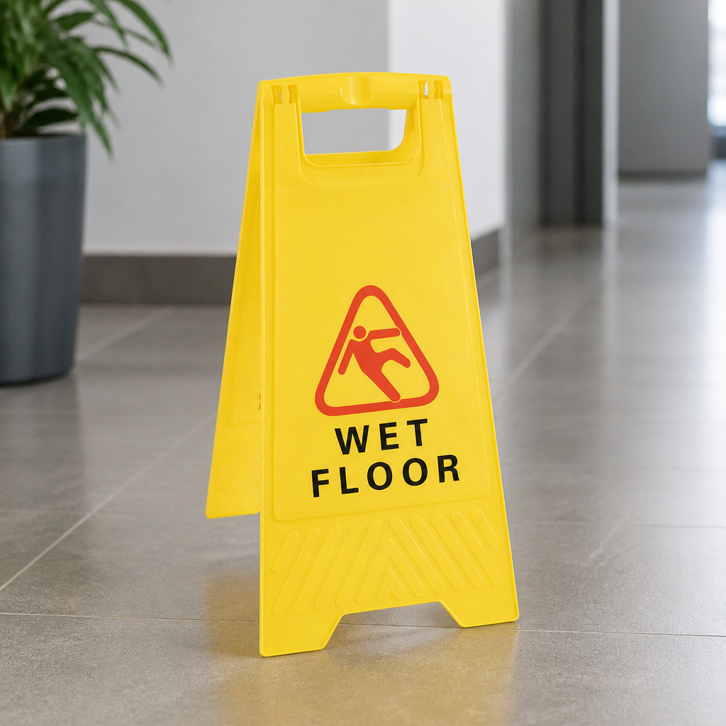 Commercial Wet Floor Safety Sign - Lightweight Plastic 640mm
