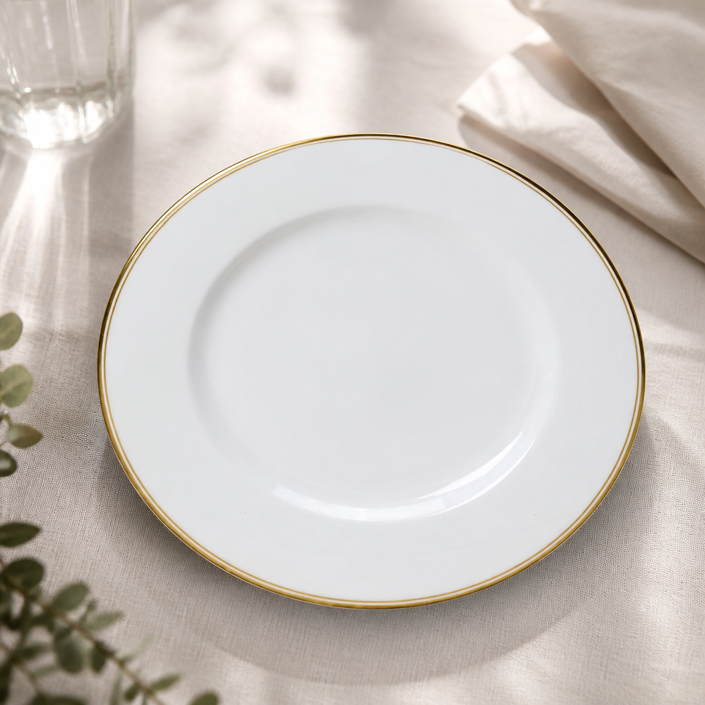 Burnished Gold Plates 300mm for Fine Dining - 12 Pack