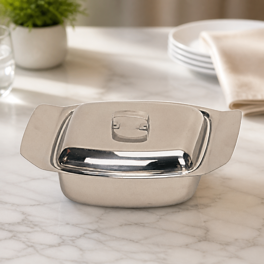 Commercial Stainless Steel Butter Dish with Lid 227ml
