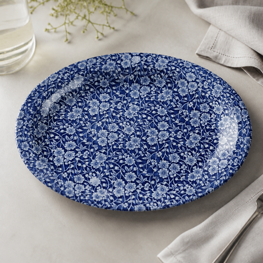 Commercial Oval Plates 317mm Vintage Prints Prague Calico 6 Pack