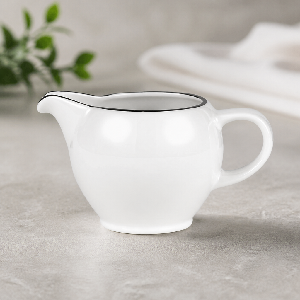 Commercial Fine China Jug 137ml Mono Collection 6 Pack