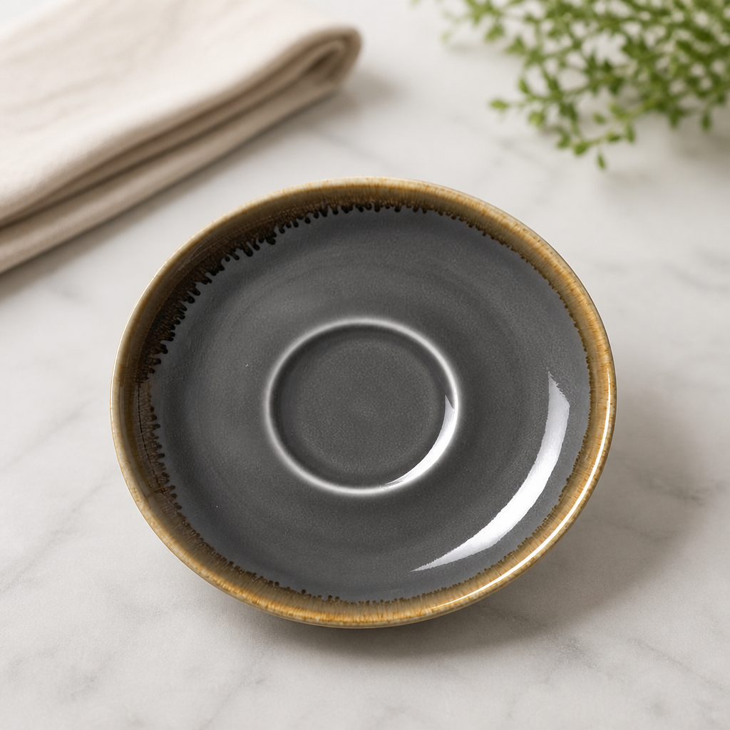 Commercial Saucers 160mm Smoke 6 Pack for Coffee Service