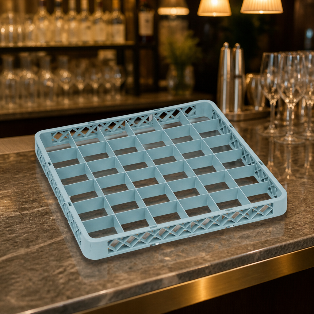 36 Compartment Commercial Glass Rack Extender for Taller Glasses