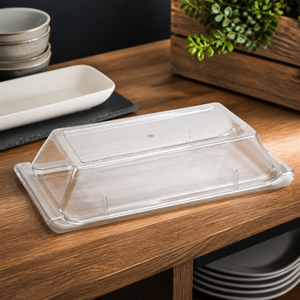 Commercial Tray Lid 580x200mm Transparent Plastic 2 Pack