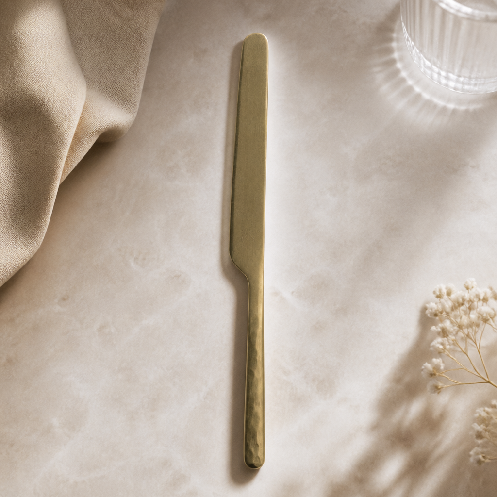 Commercial XL Table Knives Set of 12 - Vintage Gold Finish