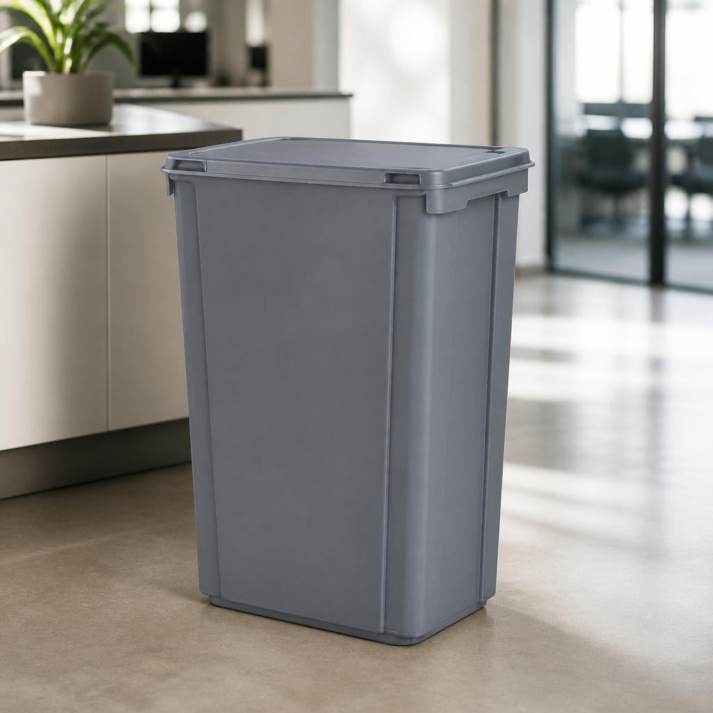 60Ltr Commercial Slim Waste Bin Grey for General Waste