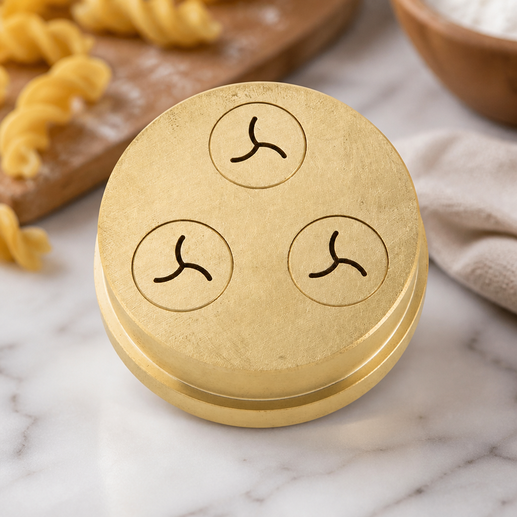Commercial Pasta Maker Die for Fusilli 20mm Bronze