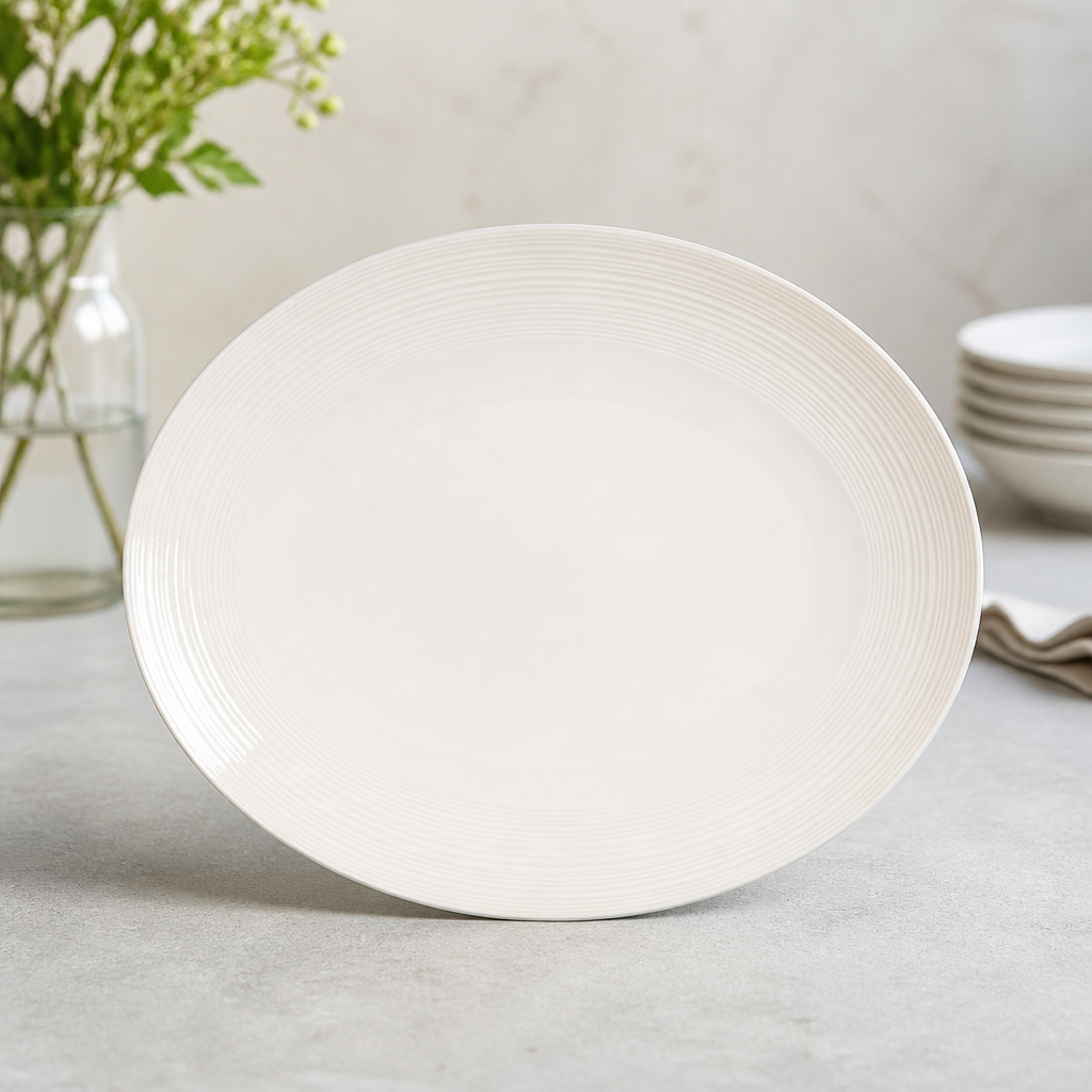 Commercial Oval Coupe Plates 342.5mm - 12 Pack Porcelain