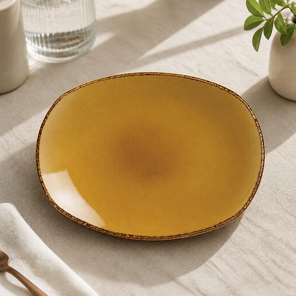 Commercial Mustard Spice Plates 202mm - 24 Pack Porcelain