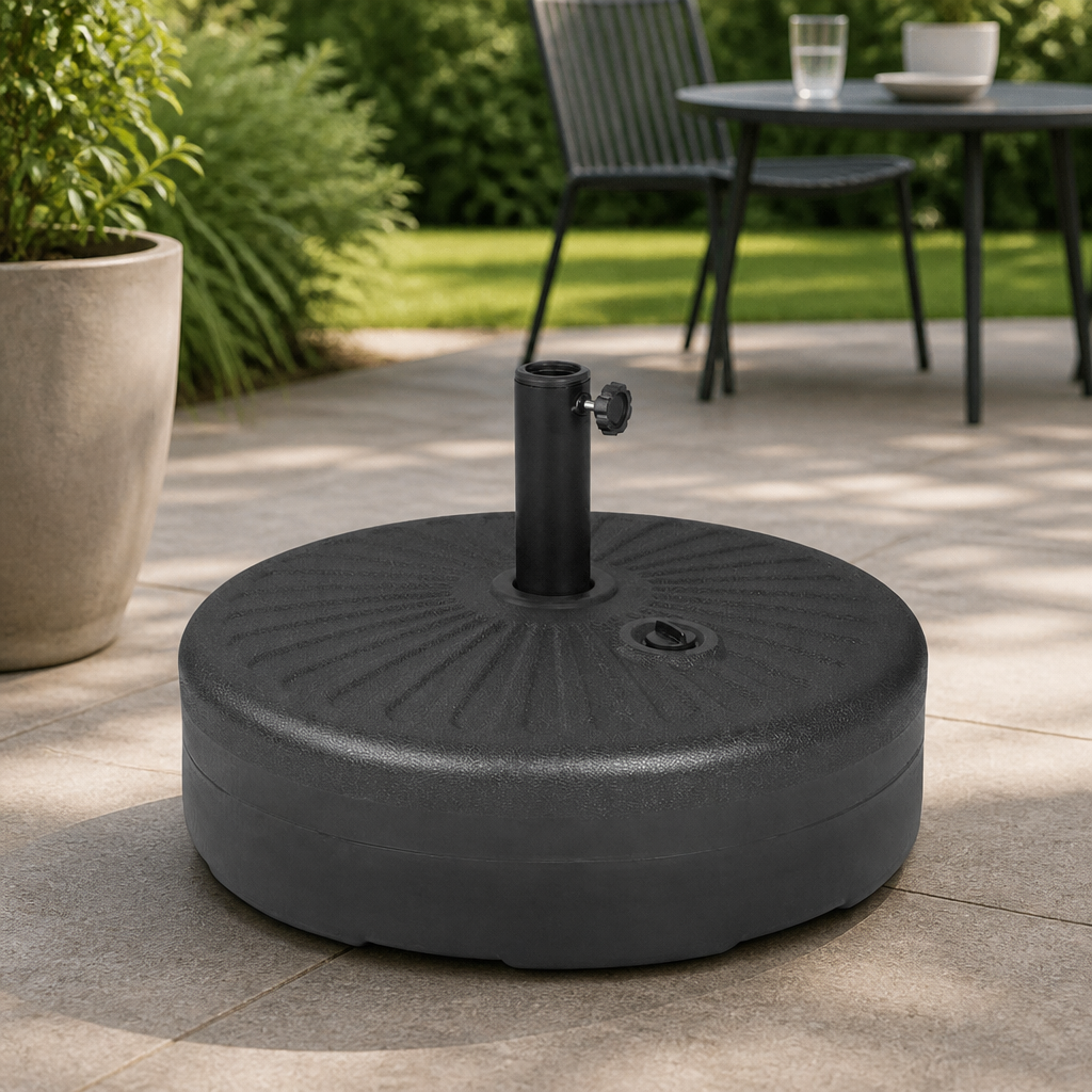 Commercial Black Plastic Parasol Base 40Ltr Filled