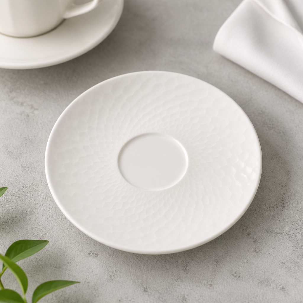 Commercial Alumina Vitrified Ceramic Saucers 152.5mm 36 Pack