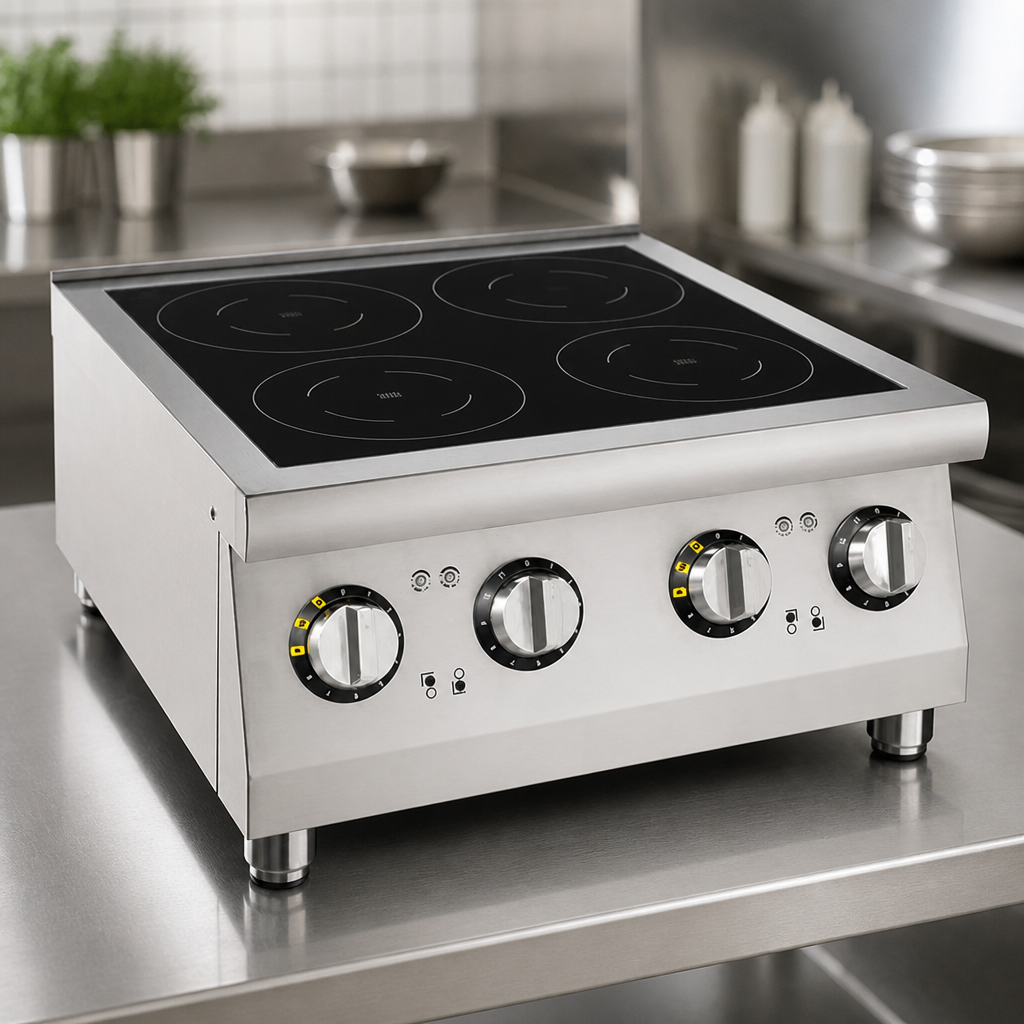 4 Zone Commercial Induction Hob 2 x 3kW Electric Cooktop