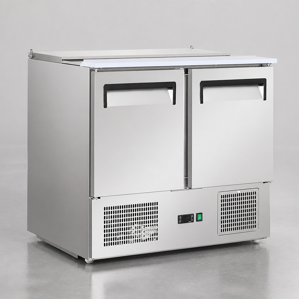 240Ltr Commercial Saladette Counter Fridge with Chopping Board