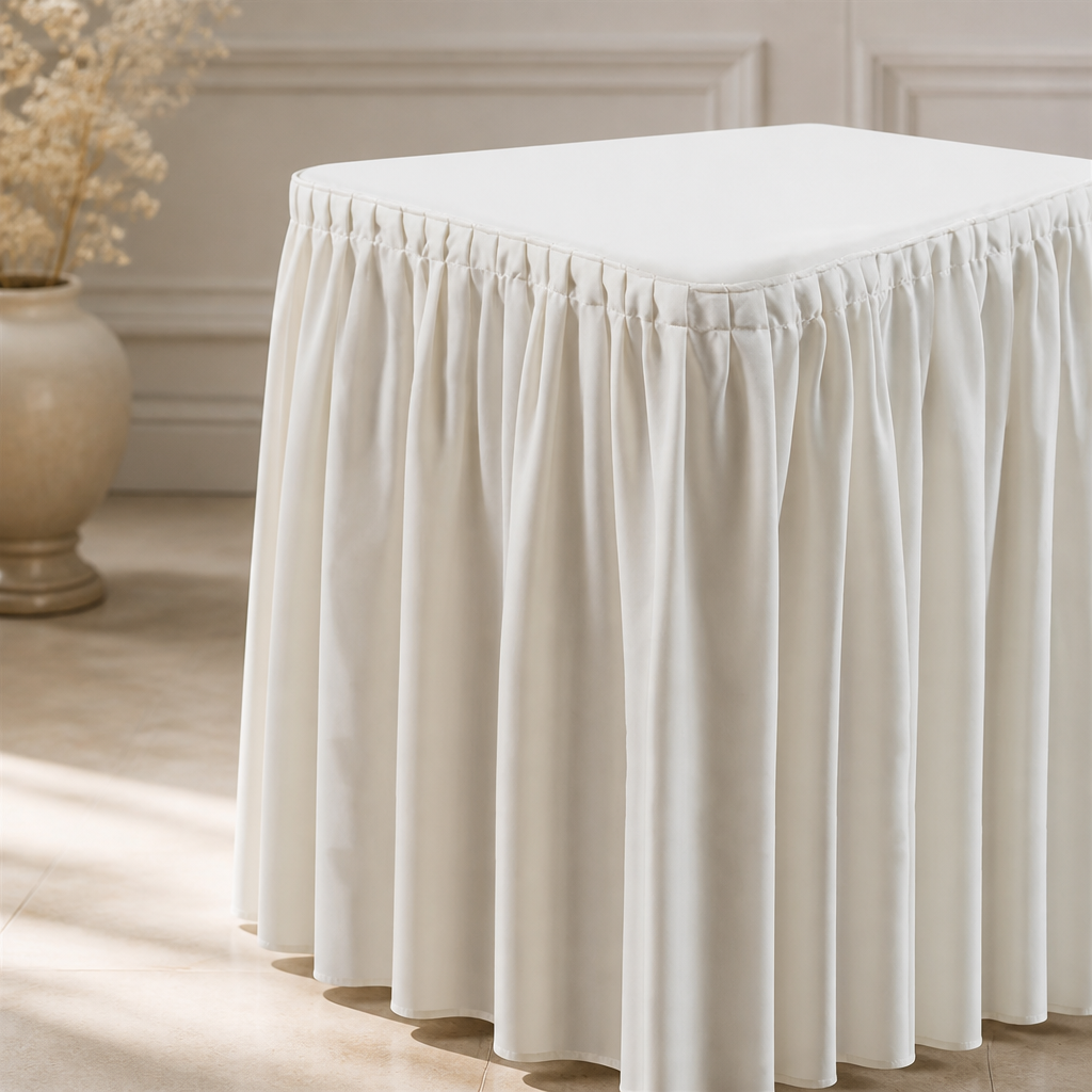 Commercial Table Top Cream Cover and Skirting for 6ft Tables